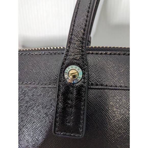 Henri Bendel West 57th Carry All Tote Handbag Saffiano Colorblock Black White - Picture 13 of 14